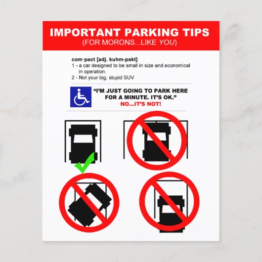 Sie Sind zum Kotzen am Parkschein Flyer (Hinten)