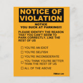 Sie Sind zum Kotzen am Parkschein Flyer (Vorne)