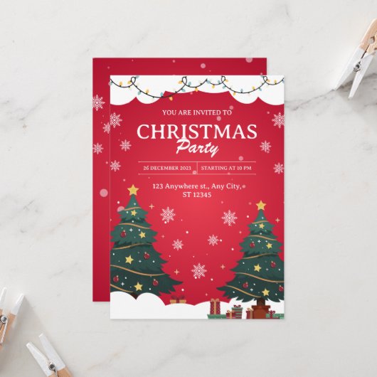 Sie sind zum Weihnachtsfest eingeladen Einladung (Vorderseite/Rückseite Beispiel)