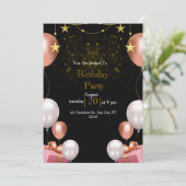 Sie sind zur Geburtstagsparty eingeladen Einladung (Stehend Vorderseite)