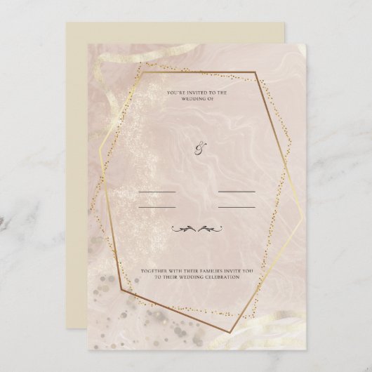 Sie sind zur Hochzeit von Einladung (Vorne/Hinten)