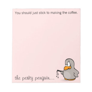 Sie sollten an den Kaffee gerade machen festhalten Notizblock