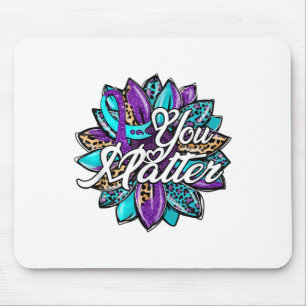 Sie Sonnenblumen Semicolon Leopard Suizidpräventio Mousepad