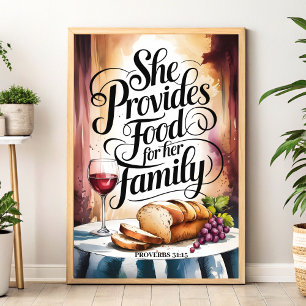 Sie sorgt für ihre Familie - Christliche Wall Art Poster