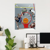 Sie spielen Basketball - Poster (Heimbüro)