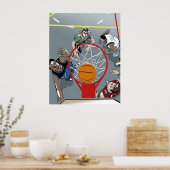 Sie spielen Basketball - Poster (Küche)