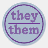 Sie sprechen | blau und lila runder aufkleber (Vorderseite)