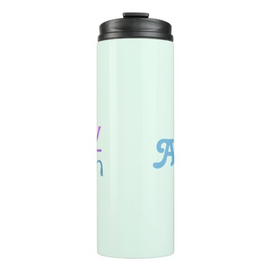 Sie sprechen | Ihr Name | farbig Thermosbecher (Vorderseite)