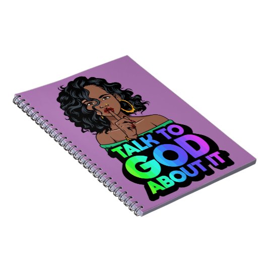 Sie spricht mit Gott über es schwarze Melanin Frau Notizblock (Rechte Seite)