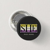 Sie spricht sich für ein nicht binäres Geschlechte Button (Vorne & Hinten)