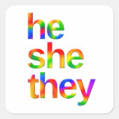 Sie spricht sie aus quadratischer aufkleber (Vorderseite)