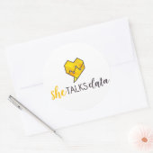 Sie spricht über Datenaufkleber Runder Aufkleber (Umschlag)