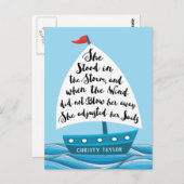 Sie stand im Sturm, Ermutigung Postkarte (Vorne/Hinten)