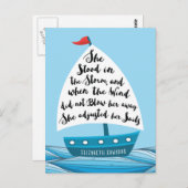 Sie stand im Sturm, Ermutigung Postkarte (Vorne/Hinten)