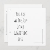 Sie stehen ganz oben auf meiner Dankesliste (Vorne/Hinten)