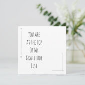 Sie stehen ganz oben auf meiner Dankesliste (Stehend Vorderseite)