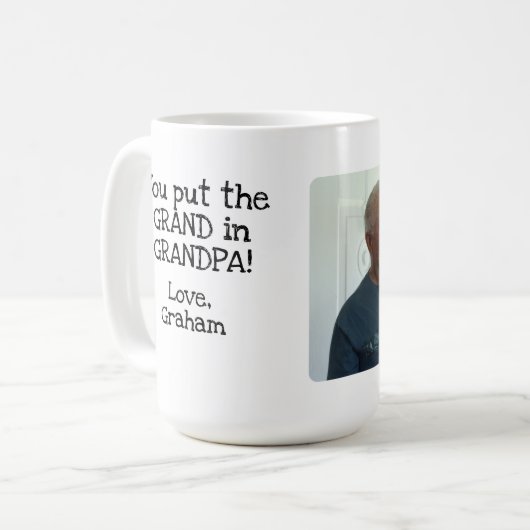 Sie stellen das Grödchen in Großpa Bild Kaffee Tas Kaffeetasse (Vorderseite Links)