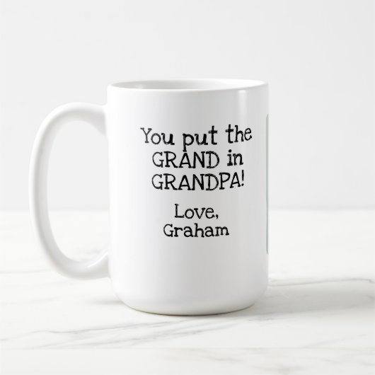 Sie stellen das Grödchen in Großpa Bild Kaffee Tas Kaffeetasse (Links)