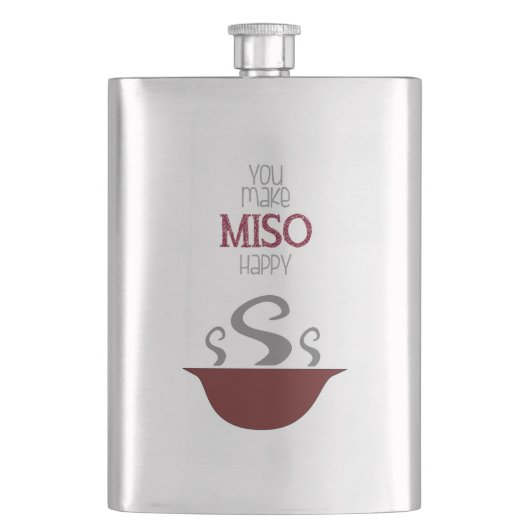 Sie stellen Miso glückliche Flasche her Flachmann (Vorderseite)