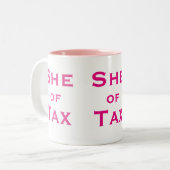 Sie Steuer-des weiblichen Zweifarbige Tasse (Vorderseite Links)