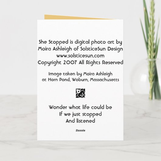 Sie stoppte karte (Rückseite)