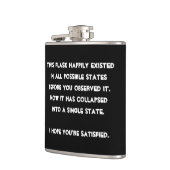 Sie stürzten es ein! Quantums-Physik-Spaß Flachmann (Links)