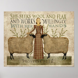 Sie sucht Wool & Flax Poster