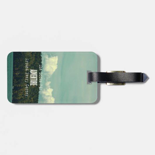 Sie suchte nach Abenteuer-Gepäckanhänger Gepäckanhänger (Rückseite horizontal)