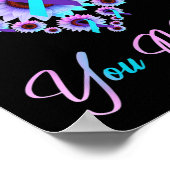 Sie Suizidprävention Aquamarines Lila Bewusstsein Poster (Ecke)