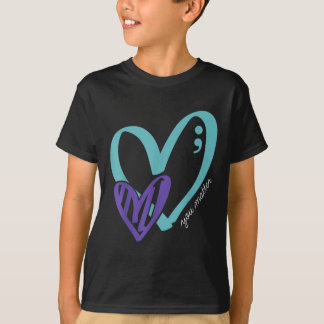 Sie Suizidprävention Bewusstsein Aquamarines Lila  T-Shirt