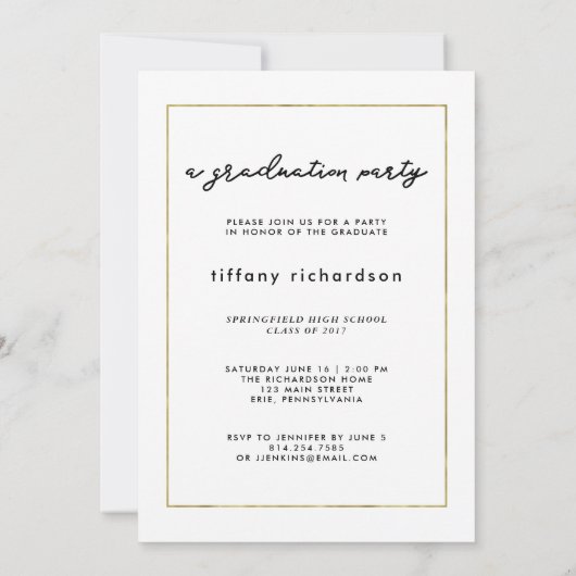 Sie tat es | Abschluss-Party einlädt mit Foto Einladung (Rückseite)