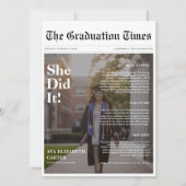 Sie tat es Budget Abschluss Newspaper Foto Einladung (Vorderseite)