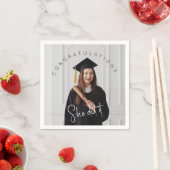 Sie tat es, Foto, Glückwunsch an den Absolvent Serviette (Beispiel)