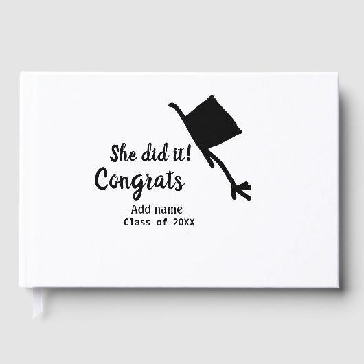 Sie tat es Glückwunsch Abschluss geben Studentenna Gästebuch (Vorderseite)