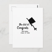 Sie tat es Glückwunsch Abschluss geben Studentenna Postkarte (Vorne/Hinten)