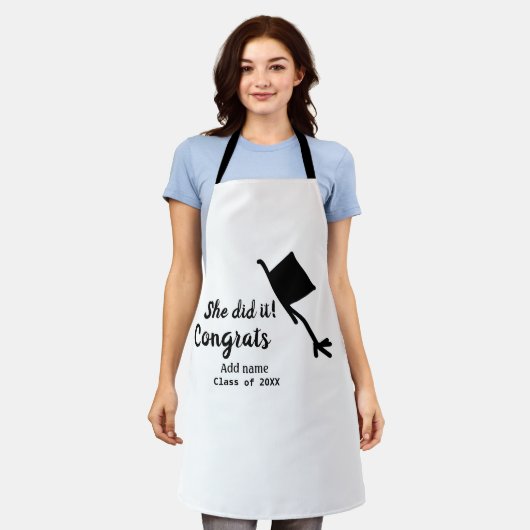 Sie tat es Glückwunsch Abschluss geben Studentenna Schürze (Getragen)