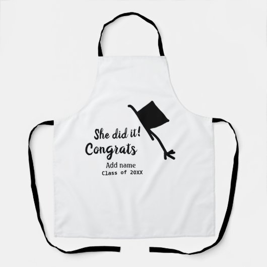 Sie tat es Glückwunsch Abschluss geben Studentenna Schürze (Vorderseite)