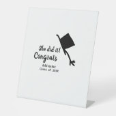 Sie tat es Glückwunsch Abschluss geben Studentenna Sockelschild (Vorderseite)