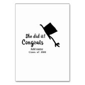 Sie tat es Glückwunsch Abschluss geben Studentenna Tischnummer (Rückseite)