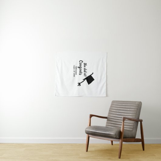 Sie tat es Glückwunsch Abschluss geben Studentenna Wandteppich (Beispiel (Horizontal))