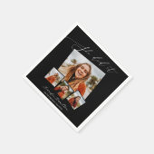 Sie tat es Minimalistisch Foto Grad Party Serviette (Ecke)