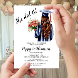 Sie tat es mit Aquarell-Abschluss Einladung