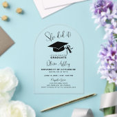 Sie tat es mit dem Abschluss "Bow" Acryleinladungen (Insitu (Hochzeit))