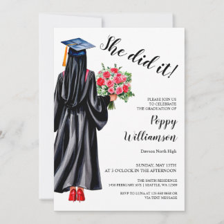 Sie tat es mit dem muslimischen Hijab Watercolor-A Einladung