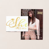 Sie tat es Party Einladung 1 Foto Foil Card (Anzeige)