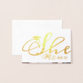 Sie tat es Party Einladung 1 Foto Foil Card (Vorderseite mit Umschlag)