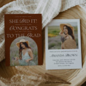 Sie tat es Terracotta Arch Hybrid Schriftart Absch Einladung