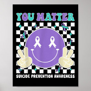 Sie Teal Lila Suizidbewusstsein Psychische Gesundh Poster