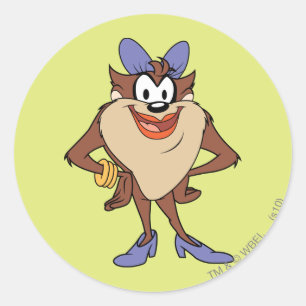 Sie-Teufel in Farbe Runder Aufkleber