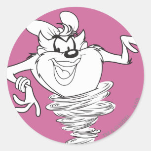 Sie-Teufel Schwarz-Weiß Runder Aufkleber